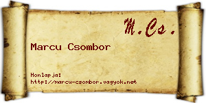 Marcu Csombor névjegykártya
